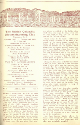 The B.C. Mountaineer 1928 April cover